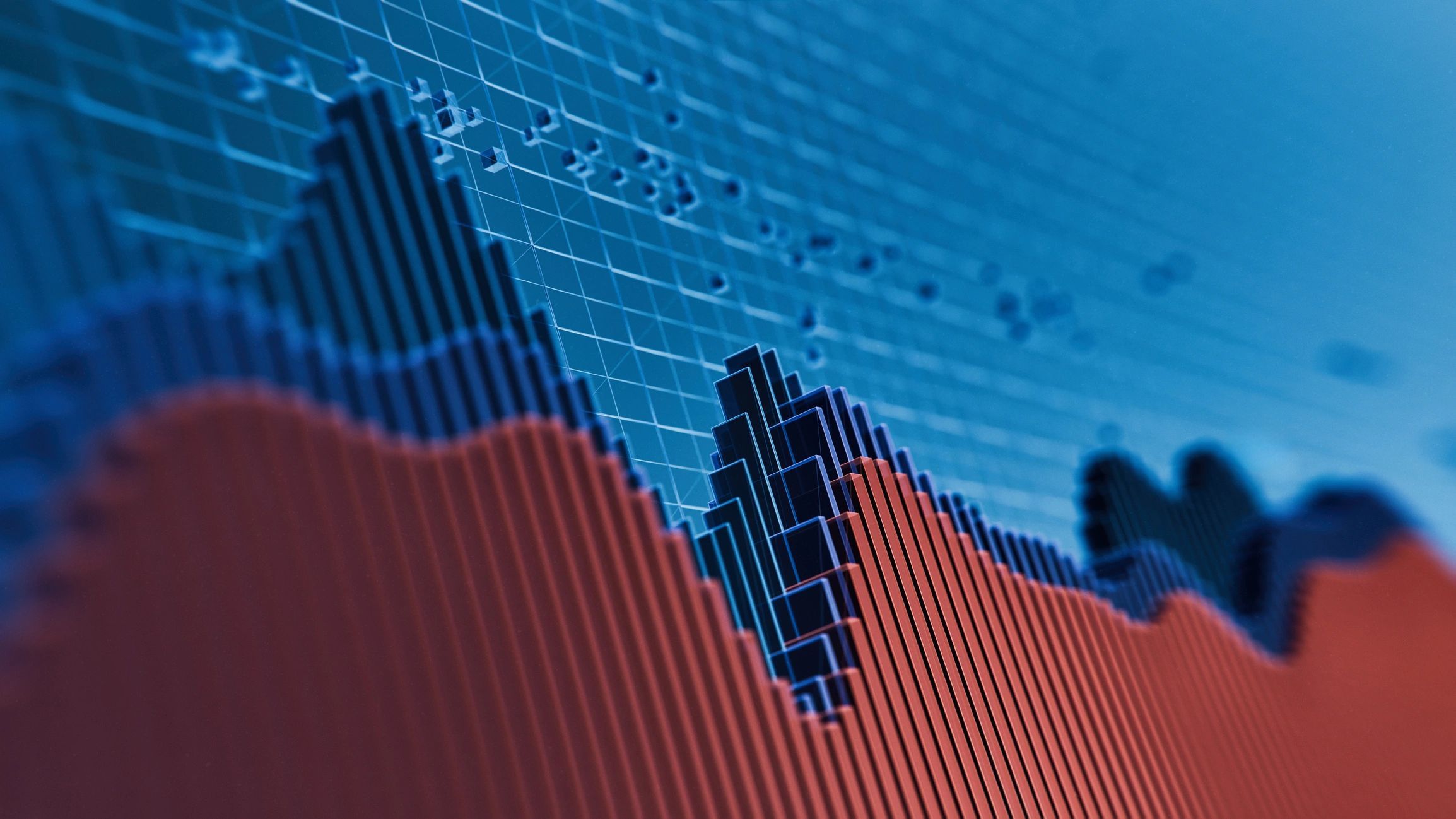 Financial analytics dashboard with charts and trend lines